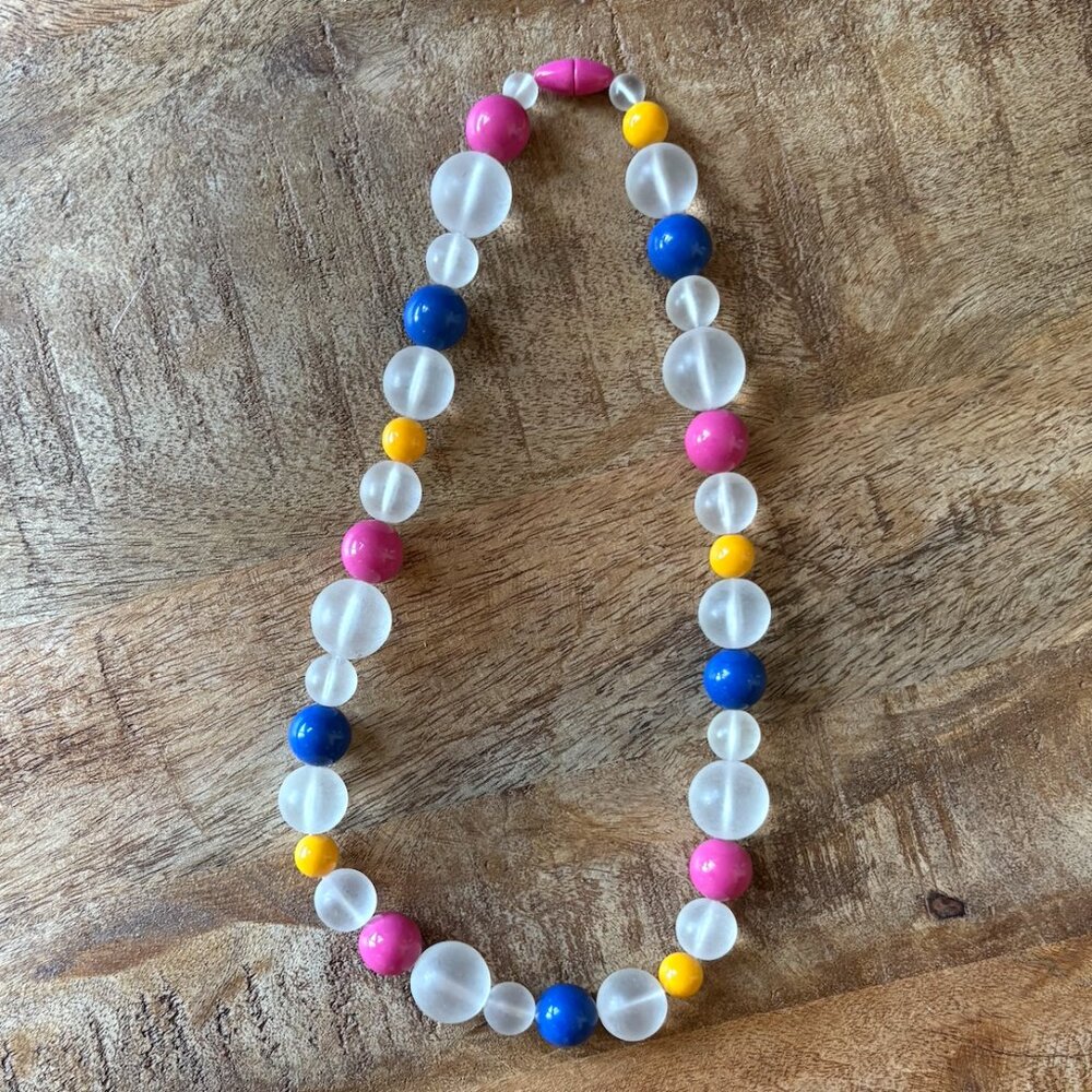 Vintage Summer Frost Colorful Acrylic Necklace by Avon